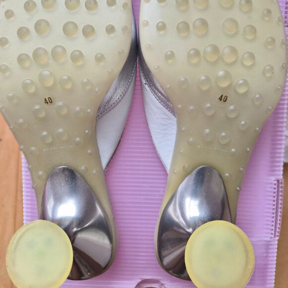 Vintage Miu Miu 1999 Silver Sandals Sz 40 - Picture 8 of 8